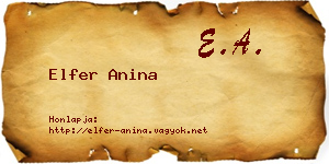 Elfer Anina névjegykártya